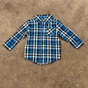 Garanimals Toddler Boys Blue Plaid Long Sleeve Shirt Size 2T